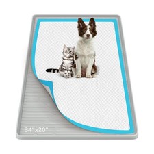 Pee Pad Holder for Dogs 34"x 20" Extra Large Silicone Puppy Pee Pad Tray Po...