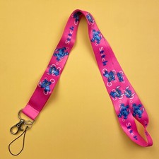  2 NEW Disney Stitch Lilo  Stitch Lanyard Keychain Pink Free Shipping