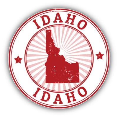 10cm Auto-Aufkleber Sticker Decal Laptop Farbe Idaho USA Staat Map Grunge H3133
