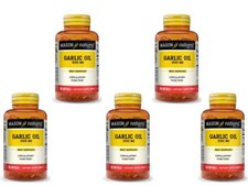 PACK 5 x 100  500 SOFTGELS GARLIC OIL 1000 mg Heart Health lower cholesterol