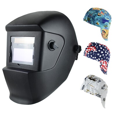 TRQWH Welding Helmet Auto Darkening True Color Shade 4/9-13 & Welding Cap Set