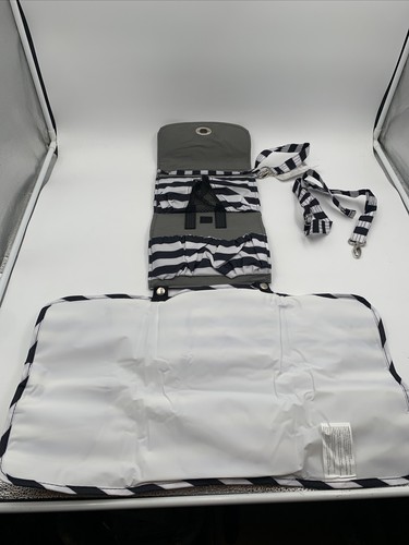 Lillybit Diaper Bag New Clutch Uptown Tote Purse Changing Pad Stripe Print NWT - Picture 5 of 7