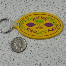 Malibu Rum It Takes You There Vintage Keychain Key Ring #50552