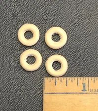 4  White TIRES Tootsietoy  Barclay, 1/2" od for SMALL toy car, truck, airplane