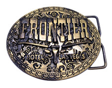 Frontier Hotel Casino Las Vegas Gambling Longhorn Skull Vintage Belt Buckle