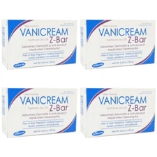 4 Pack Vanicream Z Bar Medicated Cleansing Bar For Sensitive Skin 3.53Oz Each