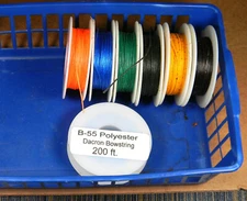 SIX 200 FEET SPOOLS OF B55 ACCENT COLORS FOR BUILDING BOWSTRINGS FOR TRAD. BOWS