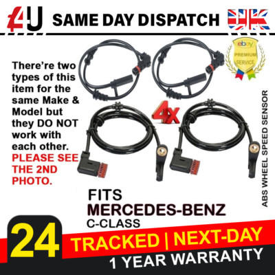 4X ABS SPEED SENSOR FOR MERCEDES BENZ C-CLASS W204, S204 2011-ON FRONT & REAR