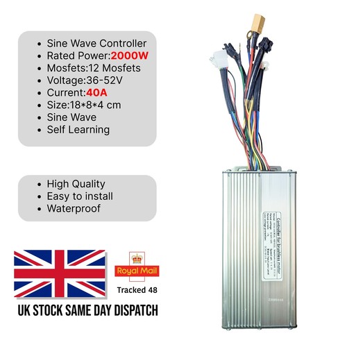 Ebike KT Controller 36-52V 40A Sine Wave 2000W Controller KT-LCD3 Display - Picture 2 of 7