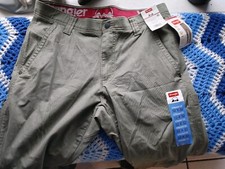 Wrangler Rugged Utility Pants Men 32x32 Green Straight Stretch For Comfort NWT