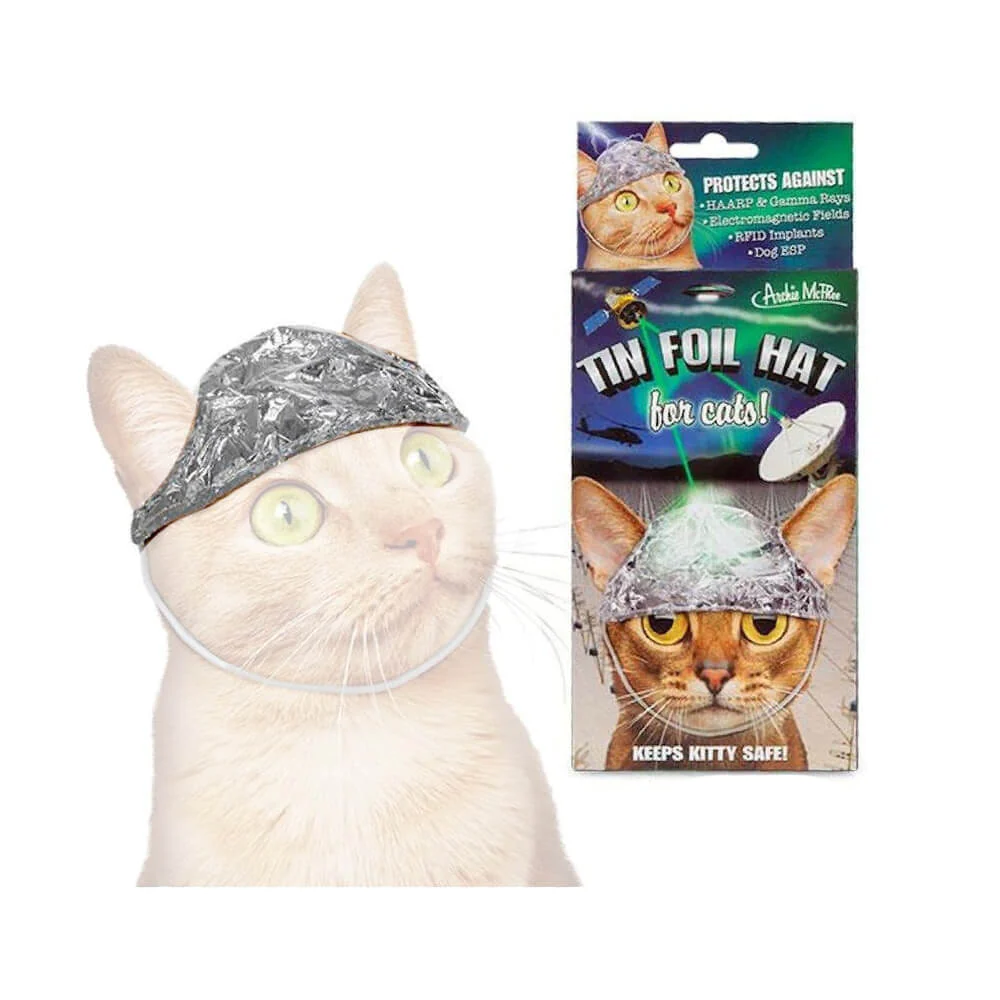 Archie McPhee Adorable Cat Designed Tin Foil Hat for Cats W