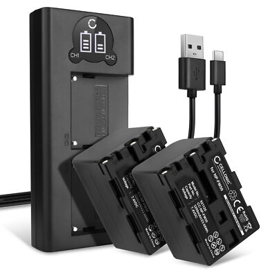 2x Kamera Akku + Dual Ladegerät - Ersatz für Sony CCD-TRV116 DCR-PC6 Kameraakku