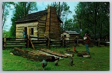 Vintage Postcard IN Lincoln Living Historical Farm Chrome