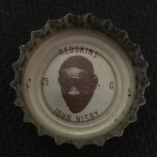 1960s Coca Cola John Nisby C5 Washington Redskins Bottle Cap Coke