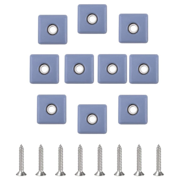 48 Pattini Scivolo Mobili - Quadrati E Rotondi In Teflon 20x20 Mm - Protezione Pavimenti