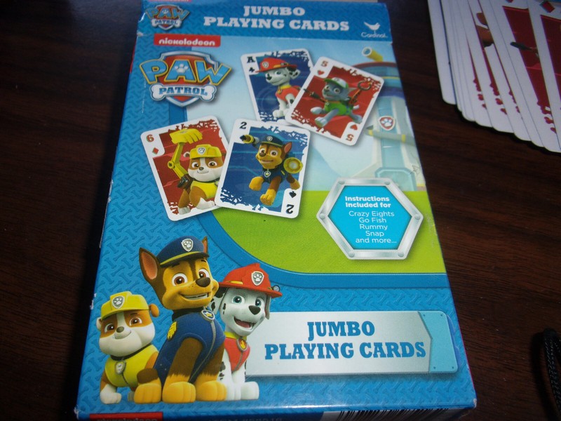 Jumbo Paw Patrol playing cards for Crazy Eights Go Fish Rummy Snap and more