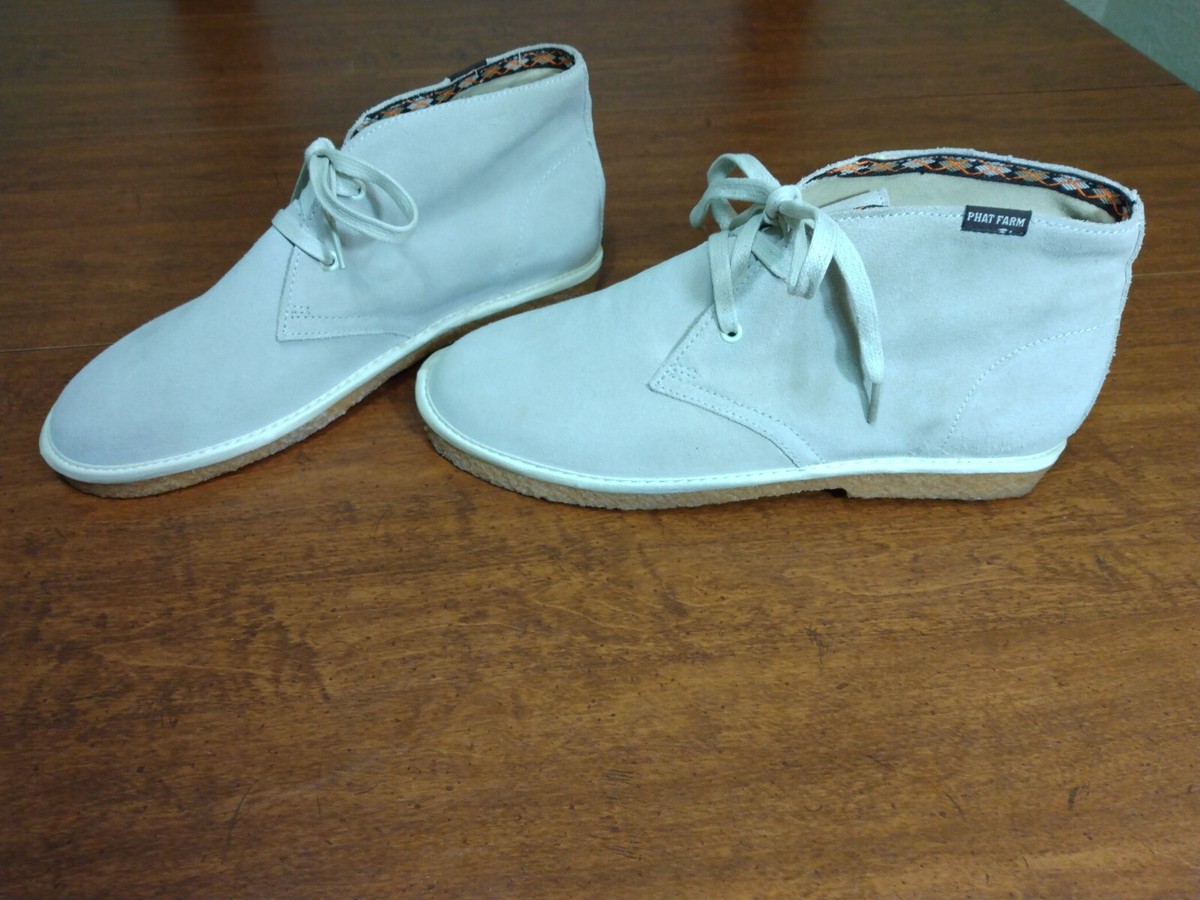 Phat Farm Mens Size 10.5 Khaki Suede Leather Ankle Boots  display picture 1
