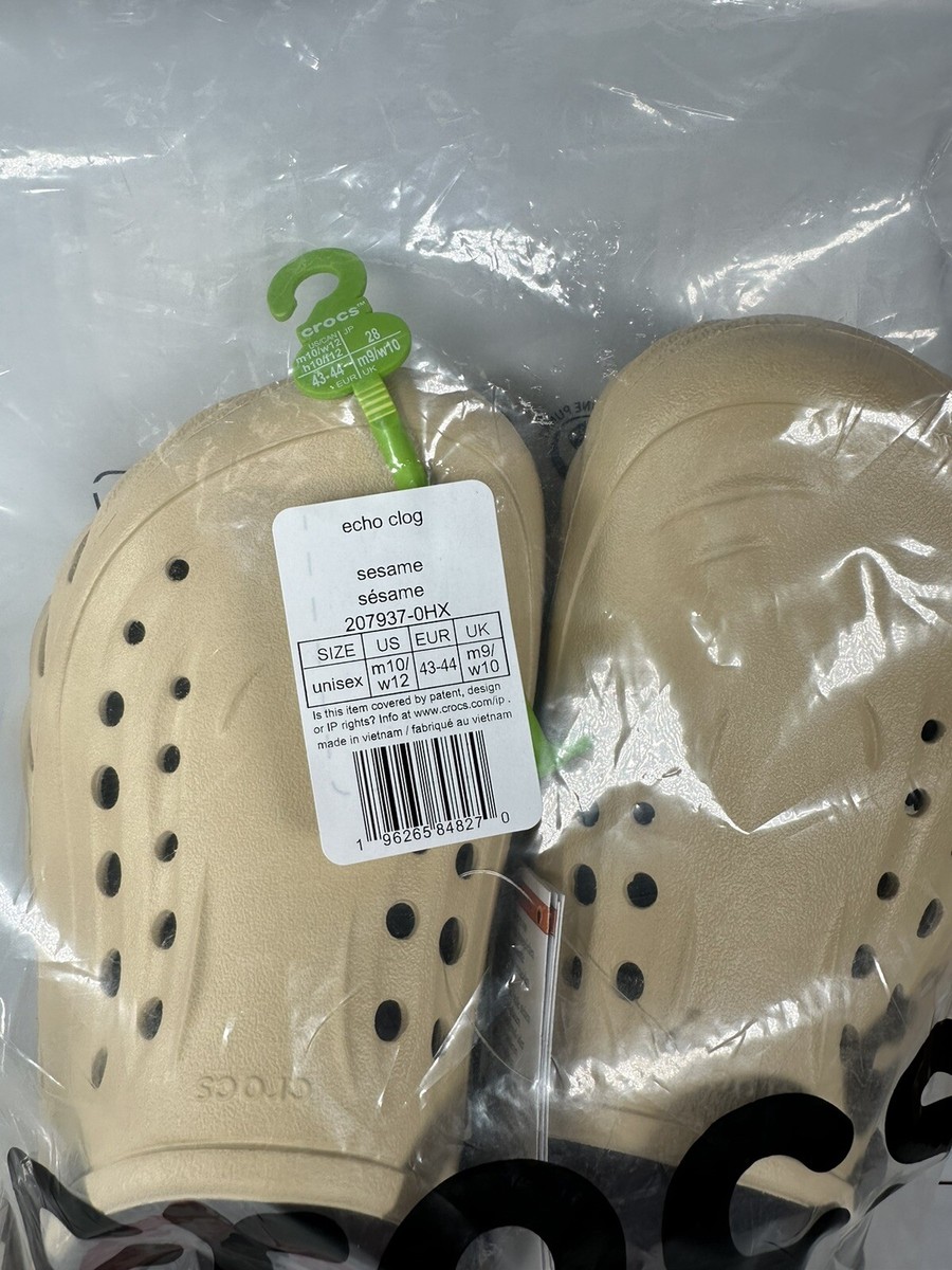 Crocs Echo Clog Sesame Tan Adult Mens Size 10 207937-0HX