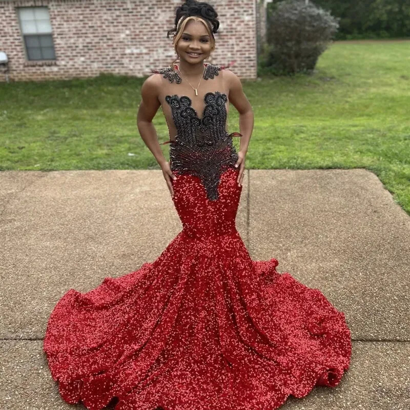 fitted lace wedding dress Wedtrend Women Elegant Black Red Bridesmaid Dress with Rhinestones Sheath Cowl Neck Long Wedding Party Dress, Black Red / US6 main image 0
