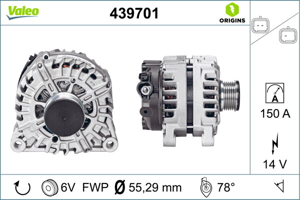Alternatore 439701 VALEO per FIAT CITROËN PEUGEOT