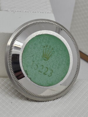 Rolex Caseback  15223 , Stainless Steel, Green Hologram,Mint Condition,Genuine 