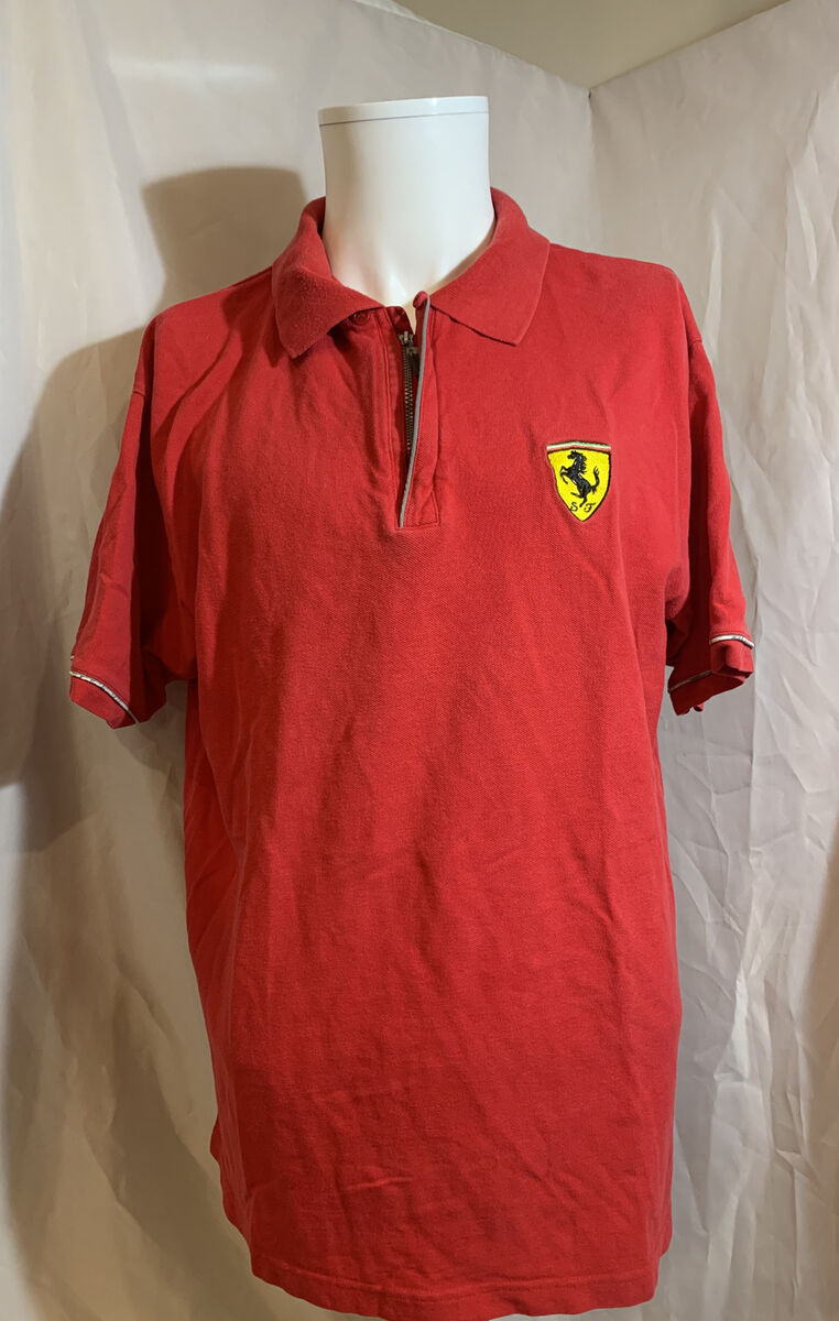 Ferrari Racing Year 2000 Size XL Red Half-Zip Polo Shirt Ferrari Racing Year 2000 Size XL Red Half-Zip Polo Shirt