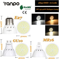 Led Bulb Spotlight 3w 5w 7w Mr16 Gu10 E27 2835 Smd Replaced 35w Halogen Lamps Us