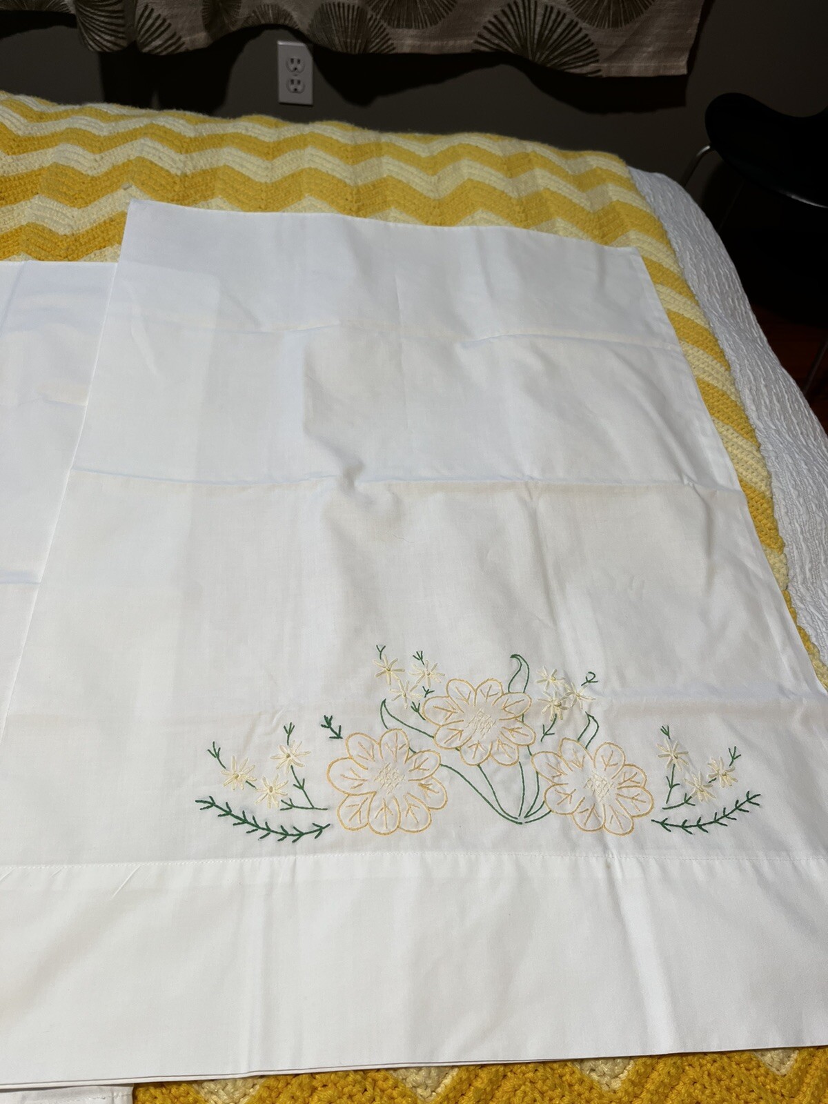 Vintage Embroidered Pillowcases. A Pair. eBay