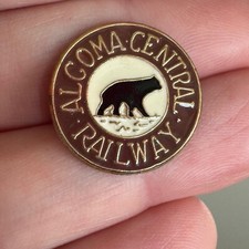 Vintage Algoma Central Railway Lapel Pin Ontario Railroad Train