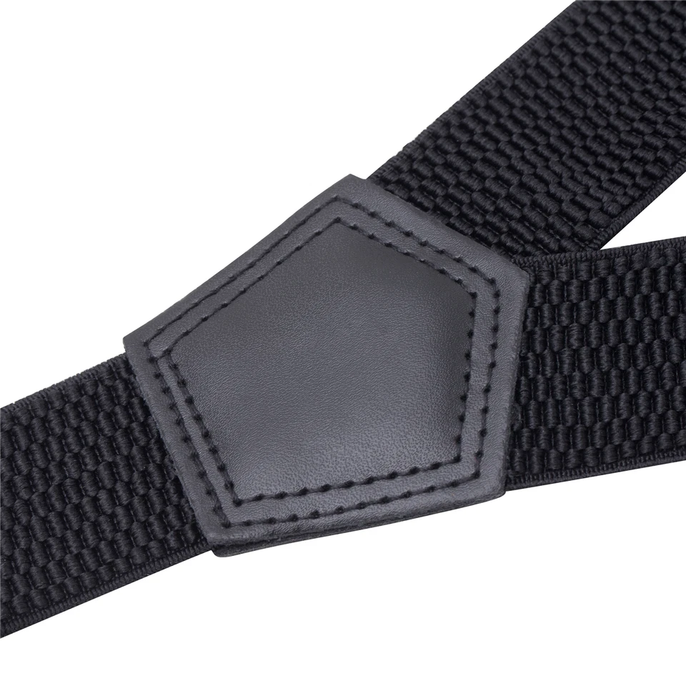 Buyless Fashion Heavy Duty Textured Suspenders Men 48 Adjustable Straps 1 1/2 Y - Image 3 of 4