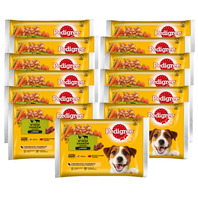 Pedigree 13x400g (52 Stück Beutel) Feuchtfutter für Hunde Huhn Rind Leber Soße