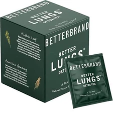 Betterbrand Better Lungs Detox Tea - Herbal Tea Bags - Mullein Leaf Ginseng E...