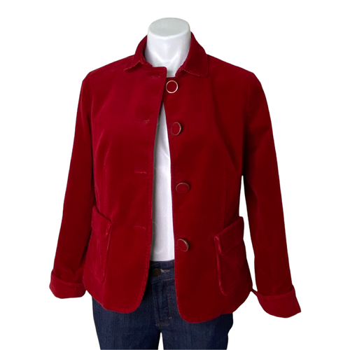 Talbots Women's Corduroy Red Career Blazer Jacket Size 8p - Bild 2 von 7