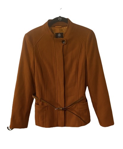 Bogner Wool Womens Button Orange Belted 