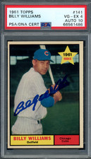 1961 Topps #141 Billy Williams Rookie HOF Auto PSA 4 DNA 10 66561486