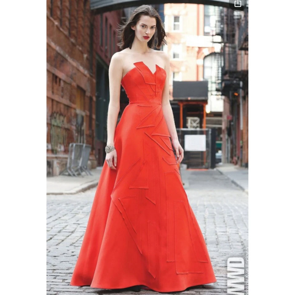 Vestido Carolina Herrera Otoño 2014 Apliques Geométricos Pasarela Trash The Dress Foto 3 de 4