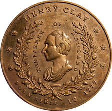 Ca. 1860  Restrike Henry Clay Campaign Medal  (04023)