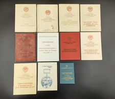 Original Document Awards Medal WW2 military Soviet Russia USSR lot 11 pcs 57A