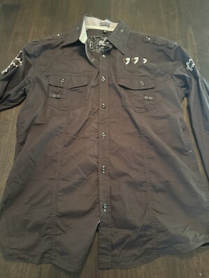 ROAR Men's Medium Embroidered Button Down Shirt
