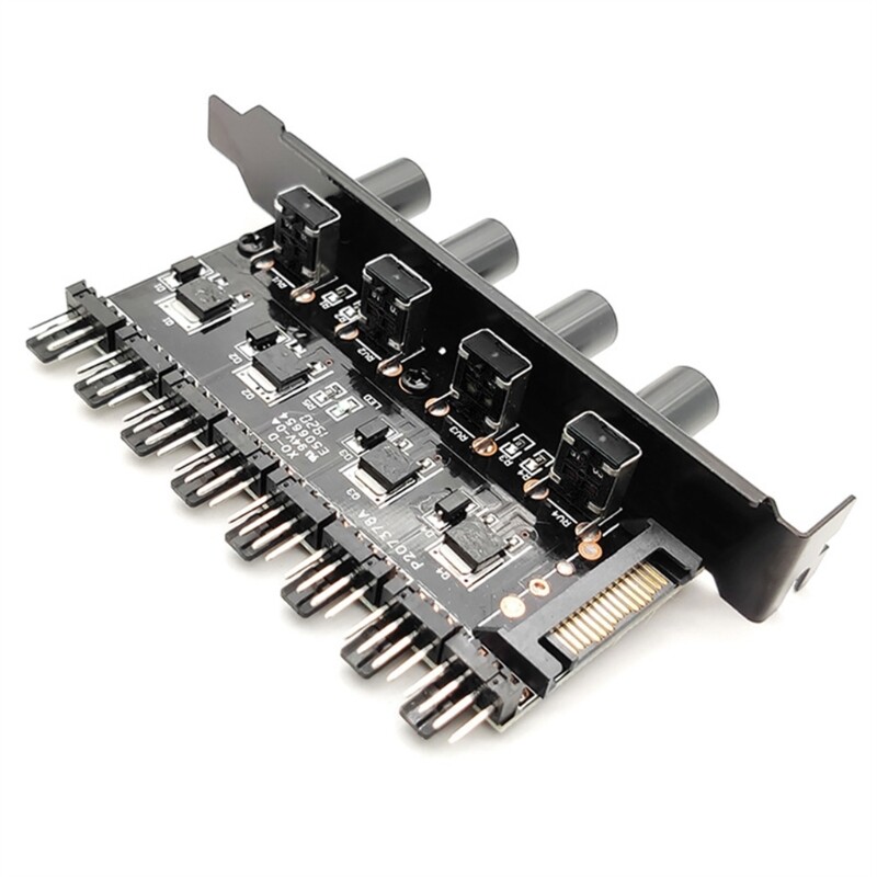 8-Way PWM Fan Hub 12V Speed Controller for 3Pin 4Pin PC Cooling Fans