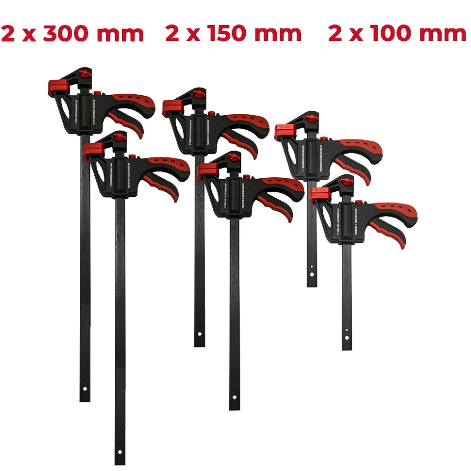 6 Einhandzwinge 100 150 300mm Schnellspannzwinge Klemmzwinge Spannzwinge Zwingen - Bild 2 von 4