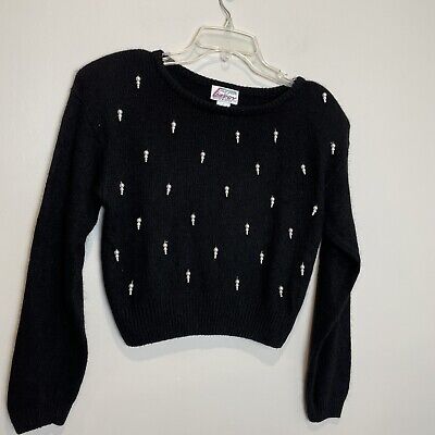 Vintage 80s Extra Energy De Rotchild Pearl Black Cropped Vintage 80s Extra Energy De Rotchild Pearl Black Cropped