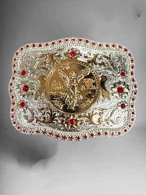 Rodeo Bull Rider Western Cowboy Belt Buckle Hebilla Vaquera Con Jinete En Toro - Foto 7