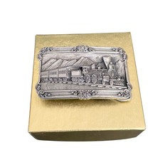 Vintage 1984 A-29 Steam Train Locomotive Siskiyou Pewter Belt Buckle Railroad