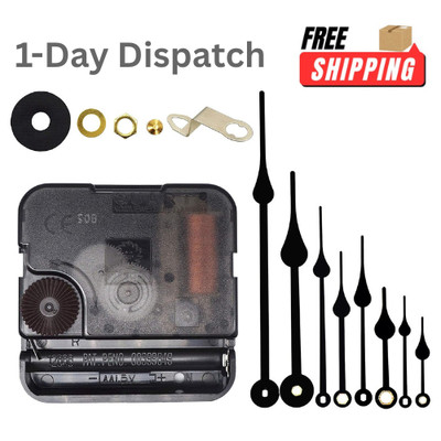 TIKROUND Quartz Clock Movement DIY Repair Kit Battery Operated Black