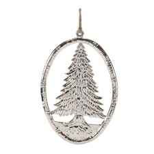 Etched Metal Pine Tree Ornament Set of 12 