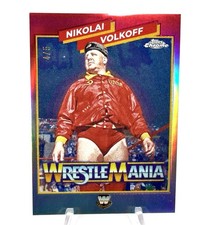 2025 Topps Chrome WWE Nikolai Volkoff Wrestlemania Recall 4/5 Red Refractor
