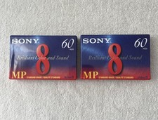 Two Sealed Sony Video Cassette Tapes 8MM MP 60 Video 8 60 Minutes P6-60MP  New