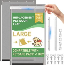 2/3Flap Dog Door Replacement Insulated Flap with Clamp, Metal Bracket and Screws