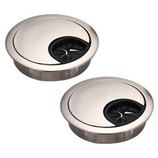2 Pack Desk Grommet 2.07 Inch,Zinc Alloy Desk Hole Cover,52.5mm,Silver